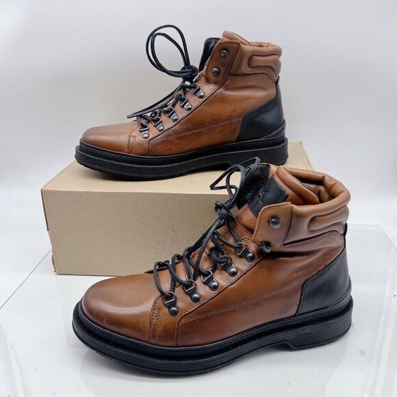 Rodd & Gunn Alpine Trek Men’s Combat Hiking Boots Lace Up Brown Leather 41 US 8 - Picture 2 of 12